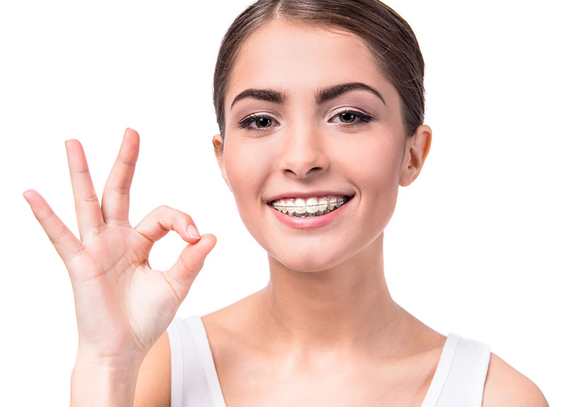 Girl with retainers